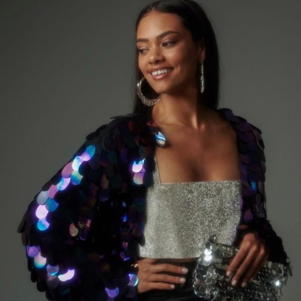 12th Tribe Pippa Multi Disco Sequin Jacket - S